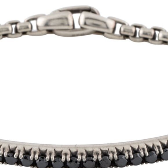 DAVID YURMAN DIAMOND 1.33CTW STERLING SILVER 925 METRO LINK BRACELET - Picture 3 of 7